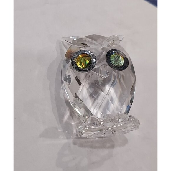 Swarovski Crystal Owls Retired Woodland Large 2" Small 1.5" Jewel Eyes Set Of 2 - Picture 13 of 15